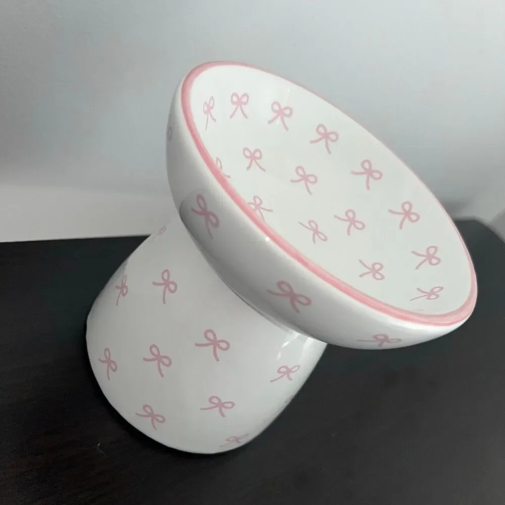 Kawaii Elevated Stoneware Ceramic Cat Bowl Set